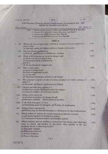 All Question Paper 3rd Semester B.Pharmacy Previous Year's Question Paper,All Subjects,BPharmacy,Previous Year's Question Papers,BPharm 3rd Semester,