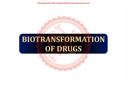 Metabolism Biotransformation 6th Semester B.Pharmacy Lecture Notes,BP604T Biopharmaceutics and Pharmacokinetics,BPharmacy,Handwritten Notes,BPharm 6th Semester,Important Exam Notes,