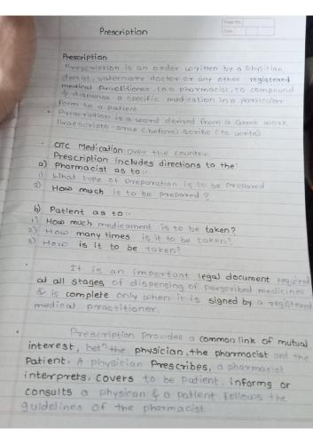 Prescription Ceutics Highlight Handwritten Notes 1st Semester B.Pharmacy Lecture Notes,BP103T Pharmaceutics-I,Handwritten Notes,BPharm 1st Semester,Pharmaceutics,