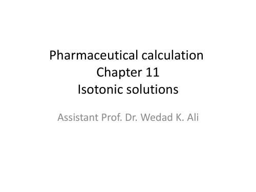 Pharmaceutical calculation Chapter 11 Isotonic solutions 1st Semester B.Pharmacy Assignments,BP103T Pharmaceutics-I,Handwritten Notes,
