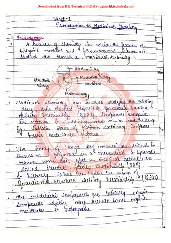 Unit I medicinal chemistry I 4th Semester B.Pharmacy Lecture Notes,BP402T Medicinal Chemistry I,