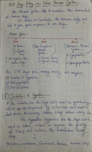 U-IV ( Sedative   Hypnotics ), Medicinal Chemistry I 4th Semester B.Pharmacy Lecture Notes,BP402T Medicinal Chemistry I,