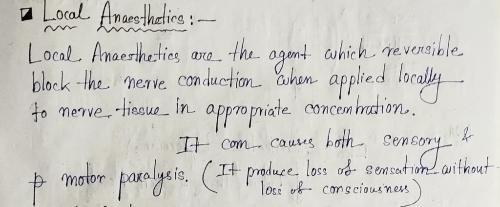 U-V (Local Anaesthetics), Medicinal Chemistry II 5th Semester B.Pharmacy Lecture Notes,BP501T Medicinal Chemistry II,