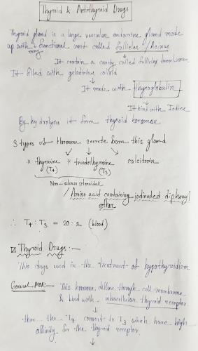 U-IV  ( Thyroid & Antithyroid Drugs ), Medicinal Chemistry II 5th Semester B.Pharmacy Lecture Notes,BP501T Medicinal Chemistry II,