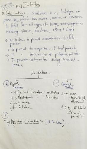 U-II  ( Sterilization ), Pharmaceutical Microbiology 3rd Semester B.Pharmacy Lecture Notes,BP303T Pharmaceutical Microbiology,