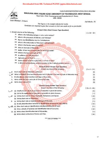 PT515 Industrial Pharmacy I 5th Semester B.Pharmacy Previous Year's Question Paper,BP502T Formulative (Industrial) Pharmacy,