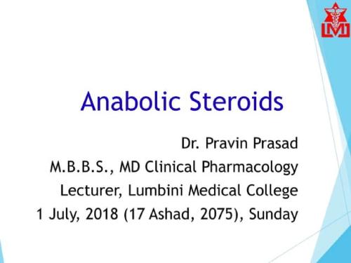 Anabolic steroids 5th Semester B.Pharmacy Lecture Notes,BP503T Pharmacology II,