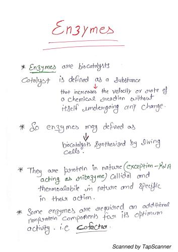 Enzymes Unit-5 2nd Semester B.Pharmacy Lecture Notes,BP203T Biochemistry,