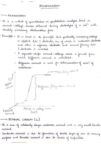 Polarography 1st Semester B.Pharmacy Lecture Notes,BP102T Pharmaceutical Analysis I,
