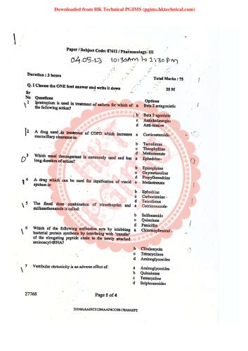 Pharmacology III, Mumbai University  6th Semester B.Pharmacy Previous Year's Question Paper,BP602T Pharmacology III,Pharmacology,# pharmacy,sem 6,Cology 3,