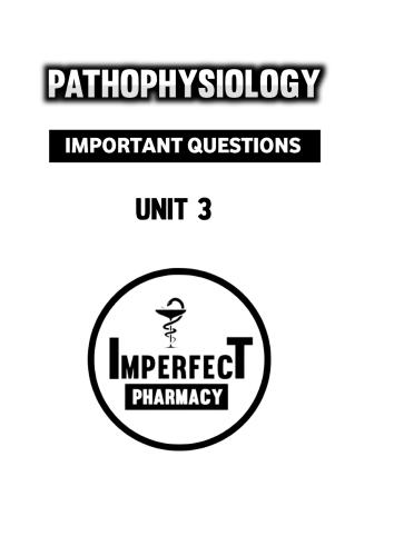 UNIT 3 Pathophysiology Imperfect Pharmacy 2nd Semester B.Pharmacy Lecture Notes,BP204T Pathophysiology,Imperfect Pharmacy,